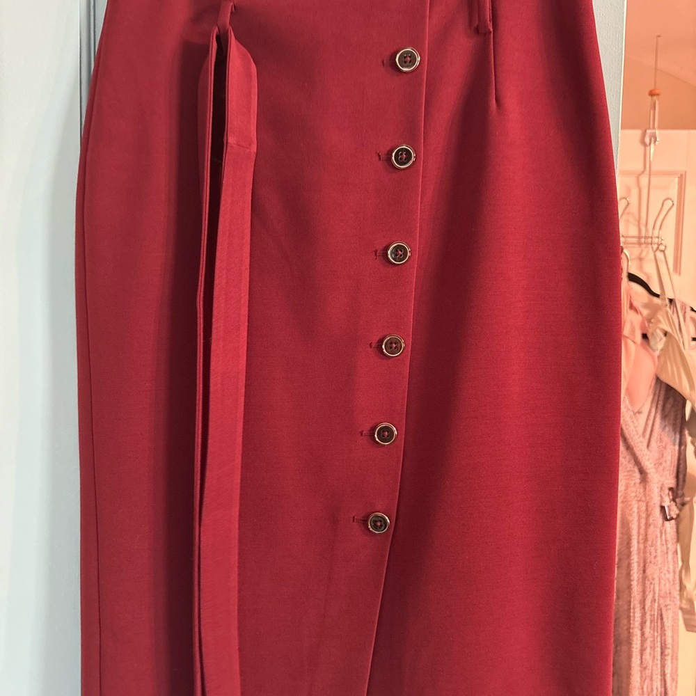 White House Black Market Red Maxi Skirt